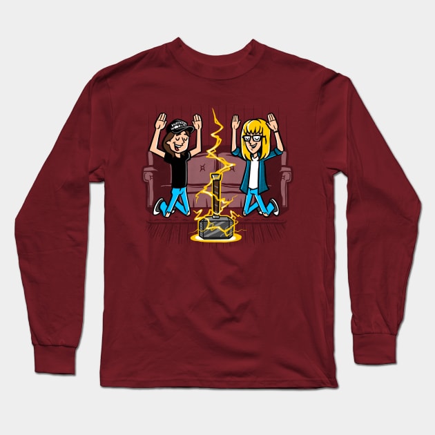 We're Not Worthy! Long Sleeve T-Shirt by harebrained